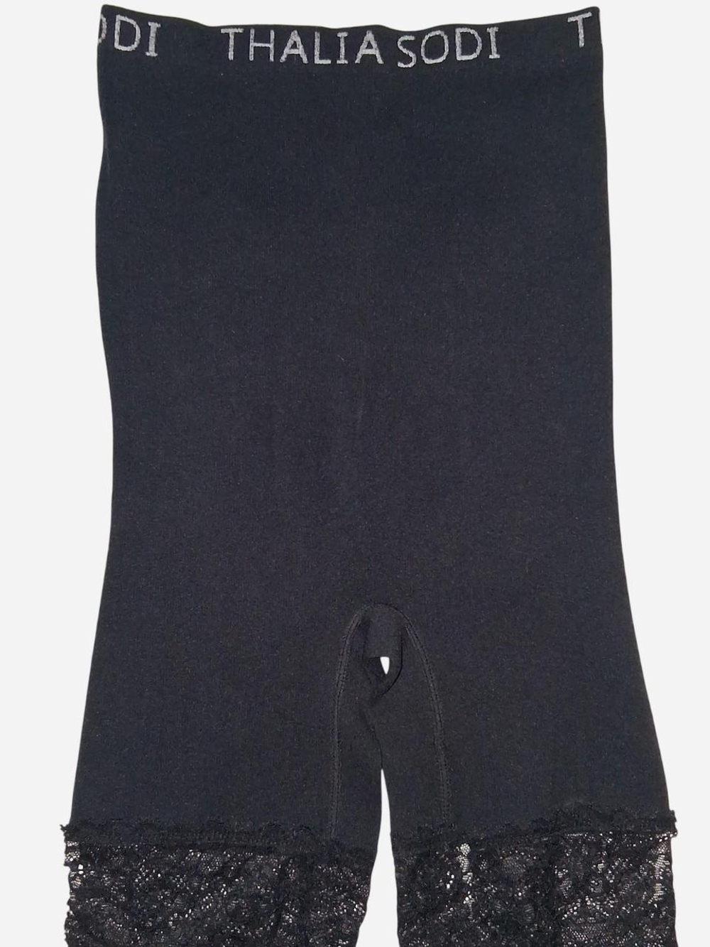 Thalia Sodi Black Intimates Shaping Short with Branded Waistband